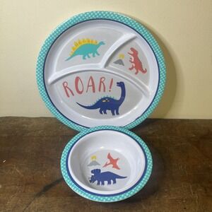 Carters 2015 Dinosaur Divided Plate & Bowl Set